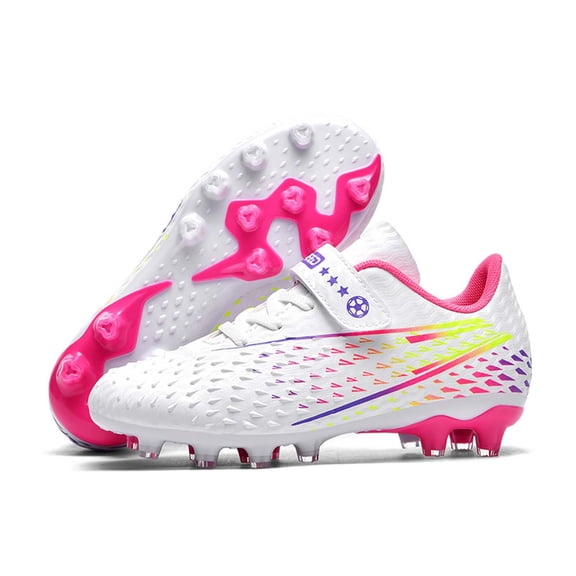 Utlike Boys Cleats For Youth Athletic Competition Football Shoes With Firm Ground Studs For Enhanced Traction And Speed Red Size 33