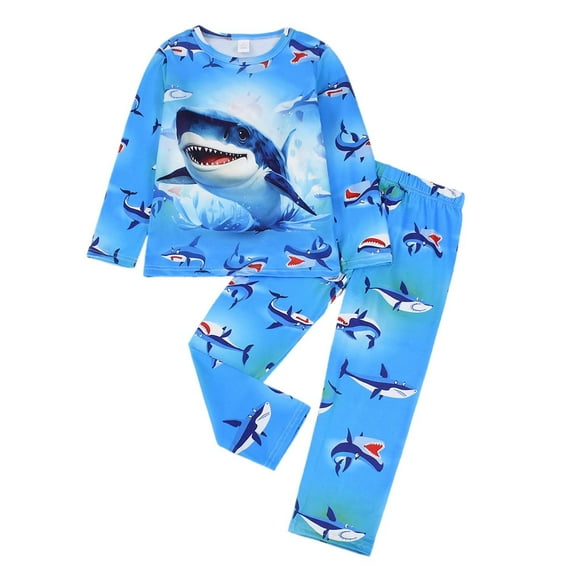 Utlike Boys Clothing Set Glow In The Dark Kids Pajama Set Long Sleeve Top And Pants Cute Printed Sleepwear For Homewear Boys Trendy Outfit Set Size 3Y