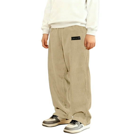 Utlike Boys Corduroy Pants Straight Leg Casual Pants For Kids Soft Comfortable Playwear Everyday School Stylish Trousers Size 5Y-6Y