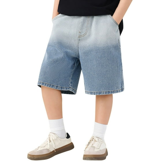 Utlike Boys Denim Shorts Casual Straight Leg Jeans Loose Denim Short Shorts With Pockets Wide Leg Boys Shorts Size 4 Years-5 Years