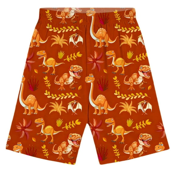 Utlike Boys Dinosaur Print Shorts Comfortable Casual Playwear Soft Elastic Waistband Shorts For Daily Wear Classic Boys Shorts Size 11 Years-12 Years
