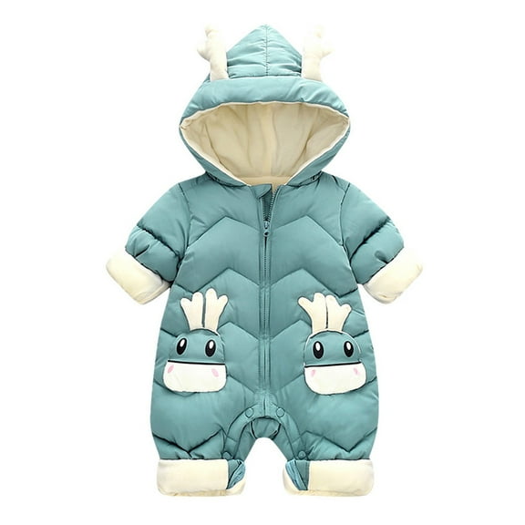 Utlike Boys Jacket Outwear Deer Hooded Romper Jumpsuit Baby Jacket Coat Winter Ear Thick Boys Daily Wear Jackets Softness Size 12 Months-18 Months