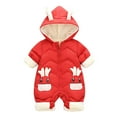 thumbnail image 1 of Utlike Boys Jacket Outwear Deer Hooded Romper Jumpsuit Baby Jacket Coat Winter Ear Thick Lightweight Coat For Boys Softness Size 12 Months-18 Months, 1 of 3