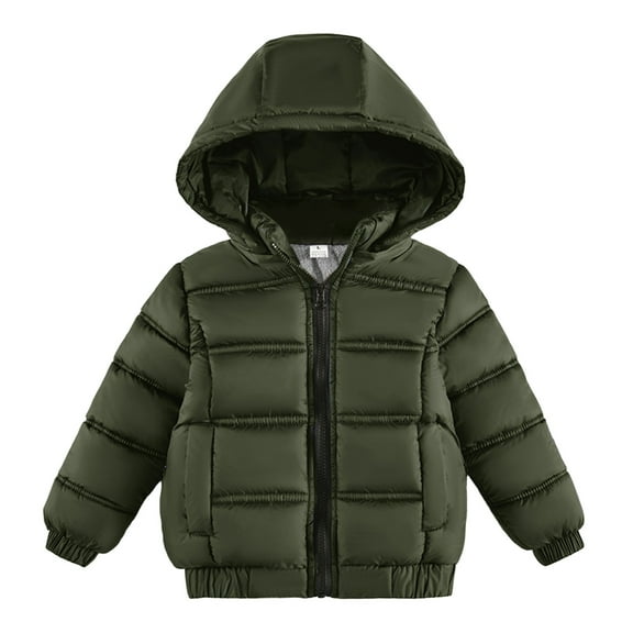 Utlike Boys Jacket Winter Baby Jacket Hooded Solid Toddler Outwear Zipper Windproof Warm Thick Coat Jacket Light Weight Coat For Boys Flexible Fit Size 2 Years-3 Years