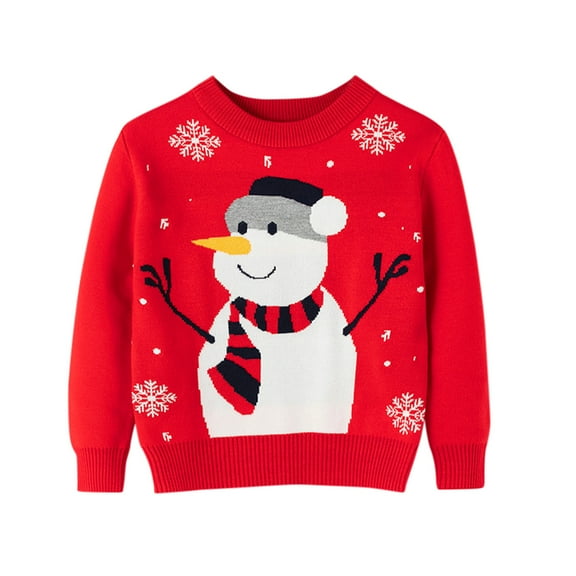 Utlike Boys Knit Sweater Christmas Sweaters Youth Print Toddler Knitwear Cartoon Teen Knit Unisex Softness Top Leisure Wear Size 5 Years-6 Years