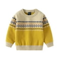 thumbnail image 1 of Utlike Boys Knit Sweater Toddler Winter Long Sleeve Jacquard Thermal Knit Sweaters Base Unisex Fashionable And Trendy Tops Leisure Wear Size 3 Years-4 Years, 1 of 4