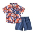 thumbnail image 1 of Utlike Boys Outfits Boys Summer Casual Polka Dot Stripe Shirt Shorts Set For Outdoor Activities And Daily Wear Gentleman Outfit Size 4 Years-5 Years, 1 of 5
