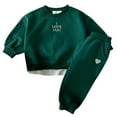 thumbnail image 1 of Utlike Boys Outfits Outfits Set Comfort Embroidered Letter And Heart Hoodie And Pants Two Piece Toddler Kids Clothes For Daily Wear Size 12 Months-18 Months Green, 1 of 4