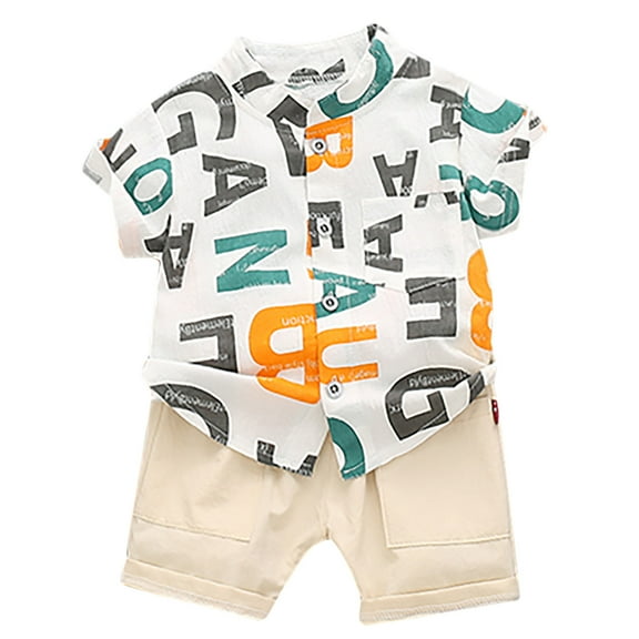 Utlike Boys Outfits Sets Shorts Kids Alphabet English Clothes Shirt Baby Set Tops Toddler Outfits&Set Boys Daily Clothing Set For Playwear Size 3 Years-4 Years