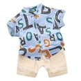 thumbnail image 1 of Utlike Boys Outfits Sets Shorts Kids Alphabet English Clothes Shirt Baby Set Tops Toddler Outfits&Set Durable Clothing Sets For Boys Size 3 Years-4 Years, 1 of 4