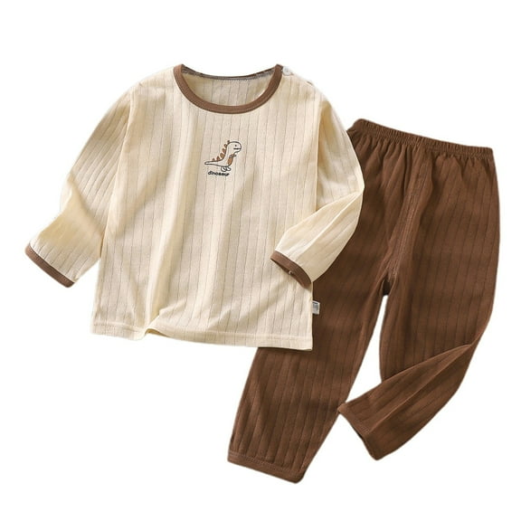 Utlike Boys Pajama Set Summer Thin Long Sleeve Pant Pajama Set For Homewear Comfortable Printing Sleepwear Soft Relaxed Fit Outfit For Boys Size 18 Months-24 Months