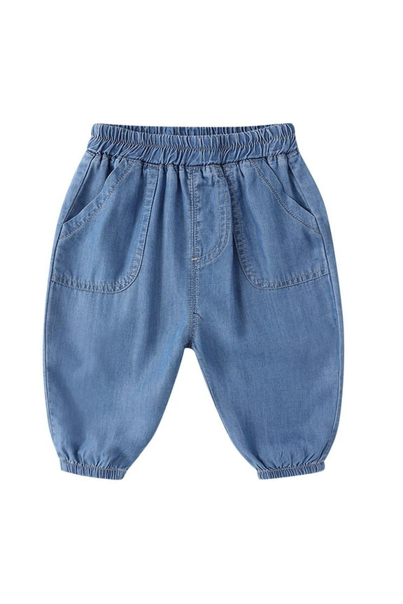 Boys Pants Children Toddler Kids Baby Solid Jeans Pants Trousers Boys Versatile Leisure Pants Size 12 Months-18 Months