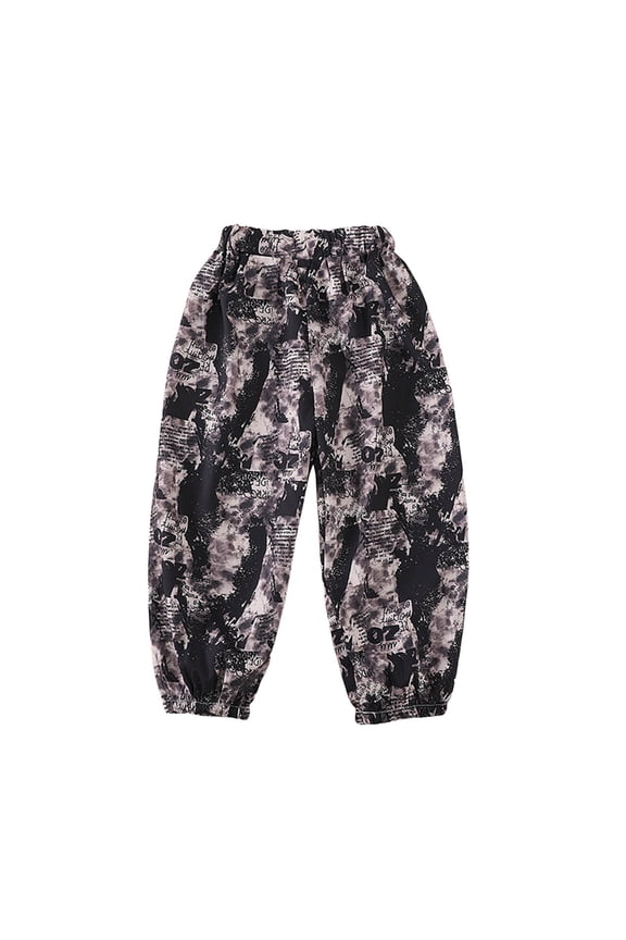 Boys Pants For Toddler To Kids Lightweight Ice Silk Proof Pants With Black White Newspaper Print Comfortable Elastic Waist For Daily Outdoor Party Durable Trousers Size 5 Years-6 Years