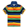 thumbnail image 1 of Utlike Boys Polo Shirt Kids Short Sleeve Striped Shirt Button Closure Comfortable & Soft Fabric Top Size 5 Years-6 Years, 1 of 2