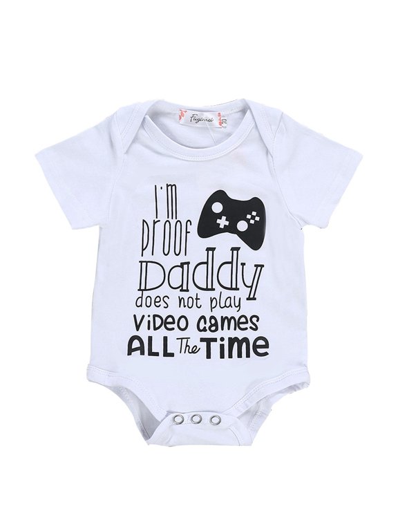 Boys Romper Baby Short Sleeve Letter Clothes Outfits Toddler Sleep And Play Bodysuits Size 3 Months-6 Months