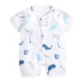 thumbnail image 1 of Utlike Boys Romper Summer Outfit Baby Button Cartoon Dinosaur Floral Kimono Jumpsuit Short Sleeve Playsuit Toddler Leisure Playwear Bodysuits Size 0 Months-3 Months, 1 of 3