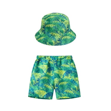 Utlike Boys Shorts Prints Beach Kids Bathing Suit Toddler Swim Shorts Swimming Pull On Trunks Swimsuit Swimwear Hats Set Classic Pants For Boys Size 18 Months-24 Months