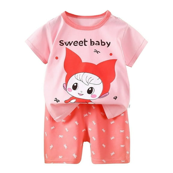 Utlike Boys Shorts Set Toddler Summer Short Sleeve Cartoon Prints Tops Shorts 2Pcs Outfits Clothes Set Durable Boys Outfit Size 18 Months-24 Months