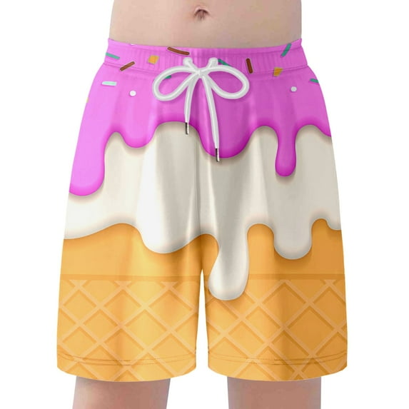 Utlike Boys Summer Shorts Fashion Ice Printed Casual Beach Shorts Breathable Boys Shorts Size 16 Years-18 Years
