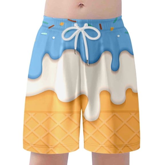Utlike Boys Summer Shorts Fashion Ice Printed Casual Beach Shorts Regular Practical Boys Shorts Size 6 Years-7 Years