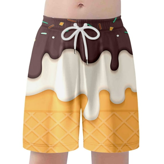 Utlike Boys Summer Shorts Fashion Ice Printed Casual Beach Shorts Wide Leg Boys Shorts Size 6 Years-7 Years