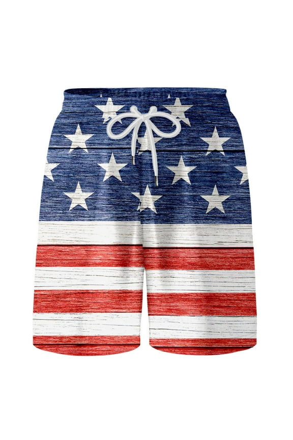 Boys Swim Trunks Casual Independence Day American Flag Print Shorts Summer Hawaii Holiday Beach Floral Shorts Classic Boys Shorts Size 8 Years-9 Years
