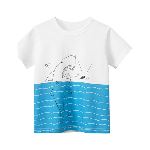 Utlike Boys T-Shirt Toddler Short Sleeve Tees Cotton Casual Fun Printing Crewneck Summer Top Clothes Size 7 Years-8 Years