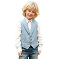 thumbnail image 1 of Utlike Boys Top Children'S Suit Vest Formal Dress Gentleman'S Vest Elegant Tuxedo Vest Flower Boys Vest Light Blue Softness Tee Activewear , 11 Years-12 Years, 1 of 7