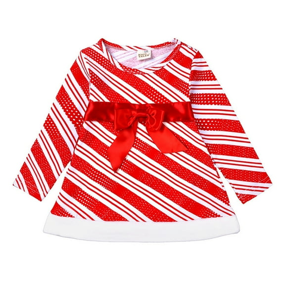 Utlike Christmas Girls Outfits Holiday Dress Candy Cane Striped Santa Dress For Baby Toddler Matching Sets For Girl Size 2 Years-3 Years