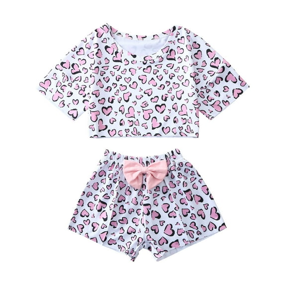 Utlike Girls 2-Piece Outfit Sets Baby Clothes Outfits Printed Top Casual 2Pc Set Girls Party Sets Size 2 Years-3 Years