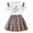 thumbnail image 1 of Utlike Girls 2-Piece Outfit Sets Toddler Summer Short Sleeve Prints Tops And Skirts 2Pcs Outfits Clothes Girls Stylish Clothing Sets Size 3 Years-4 Years, 1 of 8