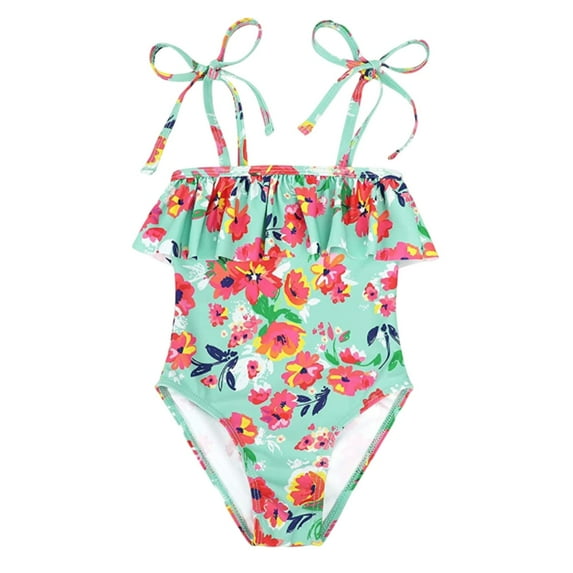 Utlike Girls Bathing Suit Toddler Bikini Swimsuit Colorful Floral Print Rash Guard For Beach & Pool Swimwear For Beach And Pool Size 2 Years-3 Years