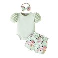 thumbnail image 1 of Utlike Girls Clothing Set Baby Summer Infant Outfit Ruffle Romper Short Set Cute Baby Clothes For Lightweight Casual Outfits Size 9 Months-12 Months, 1 of 8