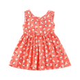 thumbnail image 1 of Utlike Girls Dresses Casual Princess Children Kids Sleeveless Cotton Floral Party Summer Dress Dress&Skirt Girls Holiday Photo Sundress Size 5 Years-6 Years, 1 of 3