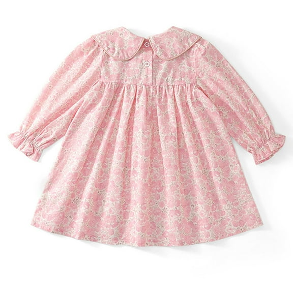 Utlike Girls Dresses Casual Spring Autumn Fashionable Long Sleeve Princess Dress Relaxing Fit Sundress For Girl Size 3 Years-4 Years