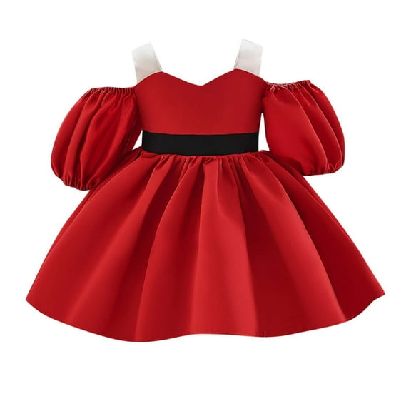 Utlike Girls Dresses Infant Short Sleeve Christmas Princess Dress For Birthday Party Popular Sundress For Girl Size 6 Months-12 Months