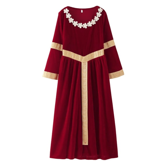 Utlike Girls Dresses Retro Fancy Party Dress Up Long Sleeve Princess Dress For Stage Performance Popular Sundress For Girl Size 10 Years-11 Years