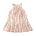 thumbnail image 1 of Utlike Girls Floral Print Dress Casual Summer Outfit For Toddlers Playful Comfortable Daily Wear Lightweight Breathable Easy To With Sandals Pink Relaxing Fit Sundress Size 3 Years-4 Years, 1 of 9