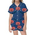 thumbnail image 1 of Utlike Girls Halloween Pajamas Set Hallomas Pyjamas Set Soft Printed Sleepwear Kids Short Sleeved Top And Pants Cute Casual Loungewear Comfort Fit Girl Home Clothes Size 6 Years-7 Years, 1 of 4