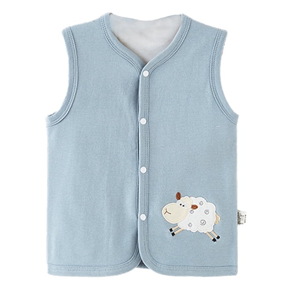 Utlike Girls Jacket Toddler Baby Winter Sleeveless Cartoon Coat outerwear Warm Coat Vest Jacket Cow Sheep Cat Rabbit Double Sided Wearing Flexible Fit Top For Outdoor Size 6 Months-12 Months