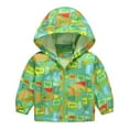 thumbnail image 1 of Utlike Girls Jacket Toddler Cartoon Prints Casual Light Coat Hooded Jacket Windproof Zipper outerwear Comfort Fit Top For Daily Wear Size 12 Months-18 Months, 1 of 3