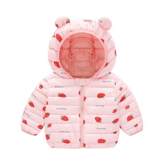 Utlike Girls Jacket Toddler Winter Windproof Cartoon Hooded Coat Jacket Kids Warm outerwear Leisure Top For Outdoor Size 18 Months-24 Months