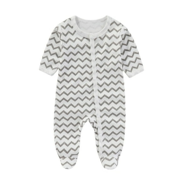 Utlike Girls Jumpsuit Baby Print Round Neck Button Romper Versatile Playsuits Size 3 Months-6 Months