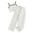 thumbnail image 1 of Utlike Girls Outfit Sets Kids Toddler Baby Spring Summer Print Ribbed Sleeveless Vest Long Pants Outfits Clothes Girls Stylish Clothing Sets Size 7 Years-8 Years, 1 of 6