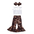 thumbnail image 1 of Utlike Girls Outfits Kids Toddler Baby Spring Summer Leopard Print Sleeveless Vest Flare-Leg Pants Clothing Set Clothes Regular Fit Matching Sets Size 12 Months-18 Months, 1 of 6