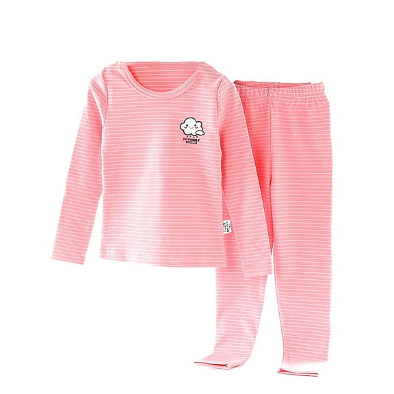 Utlike Girls Pajamas Set Autumn And Winter Warm Velvet Sleepwear Outfit Striped Pyjamas Breathable Home Clothes For Girl Size 9 Years-10 Years
