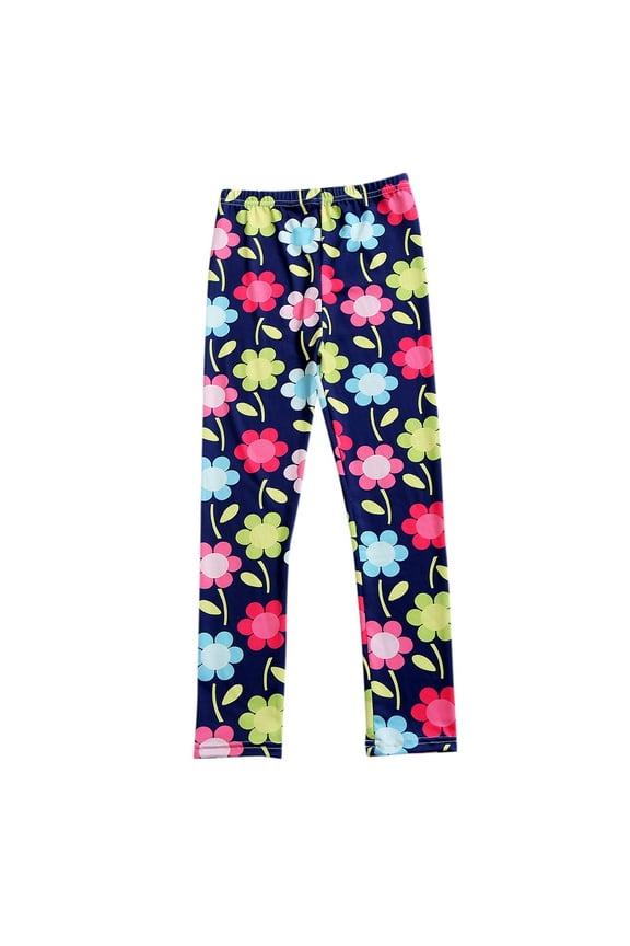 Girls Pants Kids Printed Trousers Spring Children Leggings Plus Slim Pants Sweet Pants Size 5 Years-6 Years