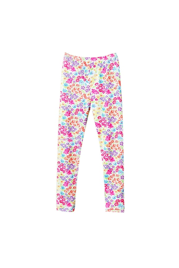 Girls Pants Kids Printed Trousers Spring Children Leggings Plus Slim Pants Sweet Pants Size 5 Years-6 Years