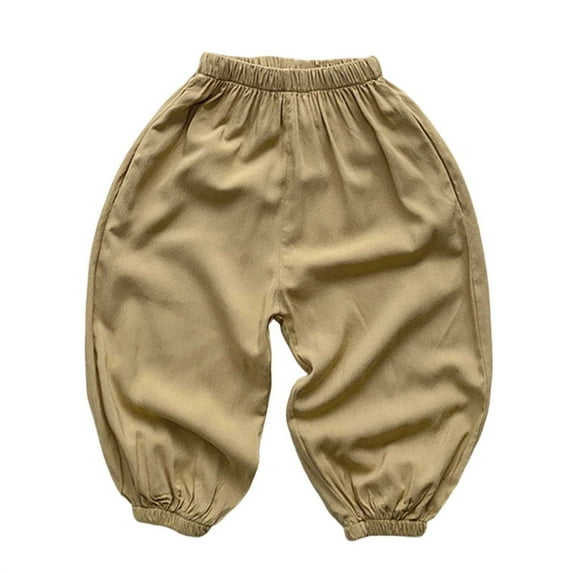 Utlike Girls Pants School Uniform For Girls Solid Color Elastic Waist Casual Pants Lightweight Trousers Streetwear Size 18 Months-24 Months