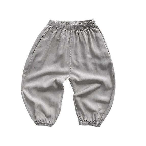 Utlike Girls Pants School Uniform For Girls Solid Color Elastic Waist Casual Pants Trendy Trousers Streetwear Size 4 Years-5 Years